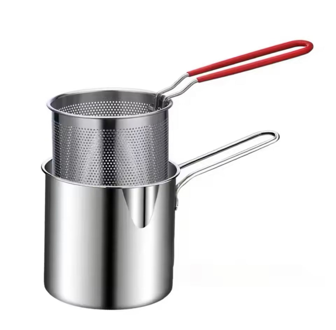 Stainless Steel Deep Fryer With Frying Basket, Tempura Frying Pot With Strainer, Multi Functional Cooking Kitchen Acceesories Stainless Steel Deep Fryer With Frying Basket, Tempura Frying Pot With Strainer, Multi Functional Cooking Kitchen Acceesories